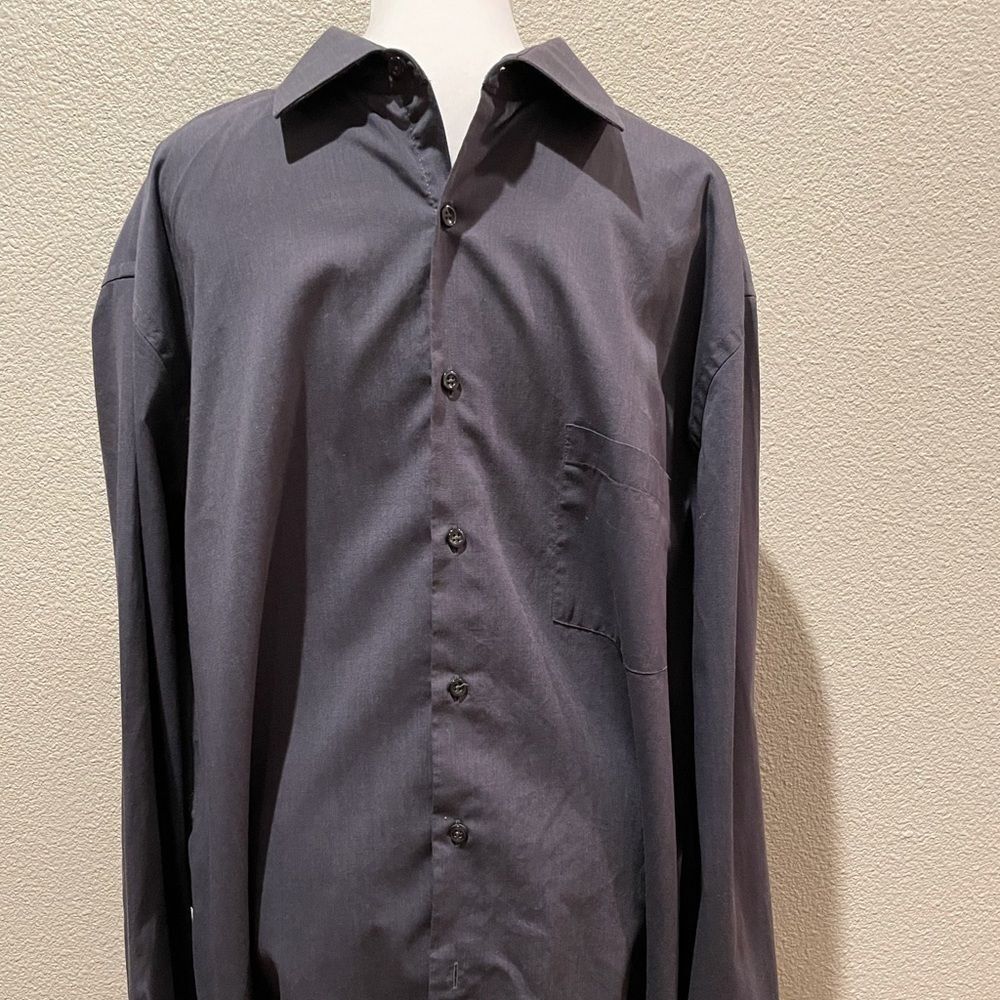 Van Heusen Regular Fit Grey with Stripes Button Collar Shirt Size 171/2 34:35